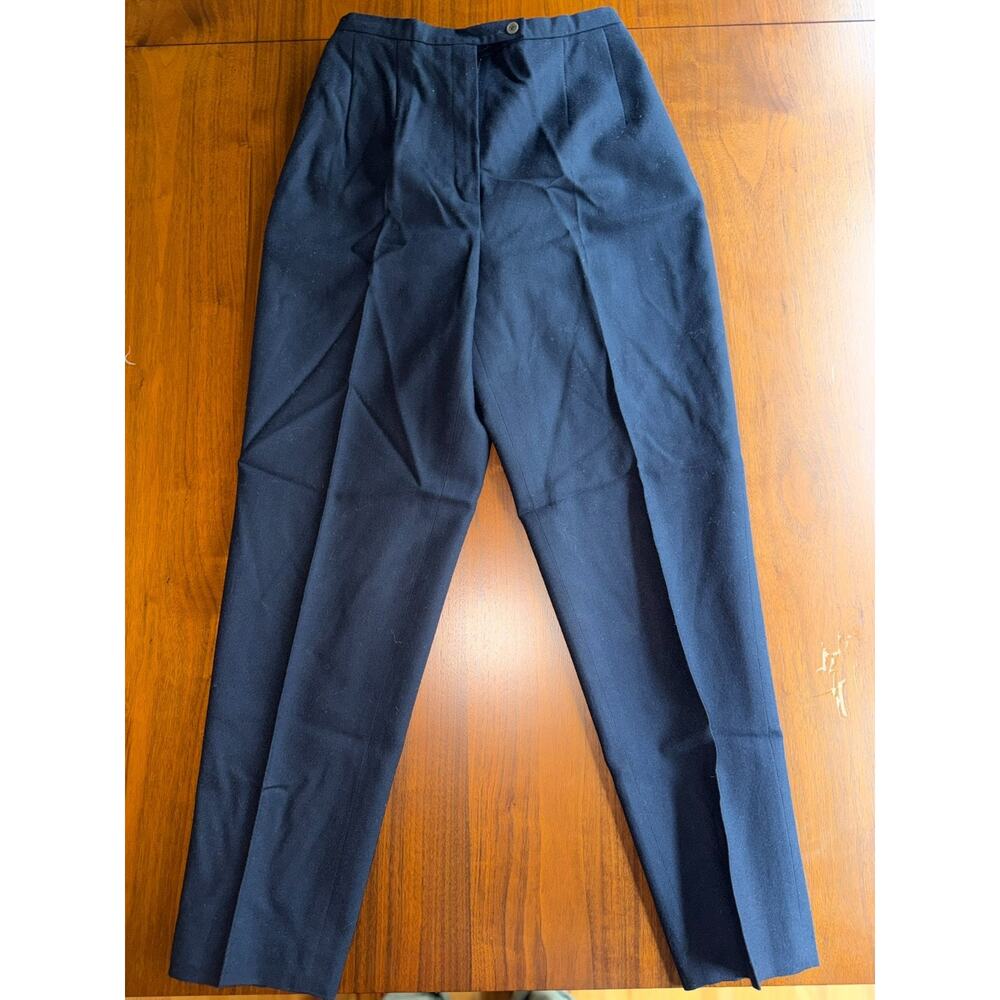 Vintage Harve Bernard Collection Women's Wool Navy Dress Pants - Size 6P